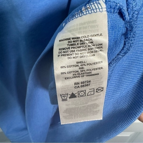 Columbia scoop neck light weight sweatshirt in royal blue, size extra small - Picture 2 of 6